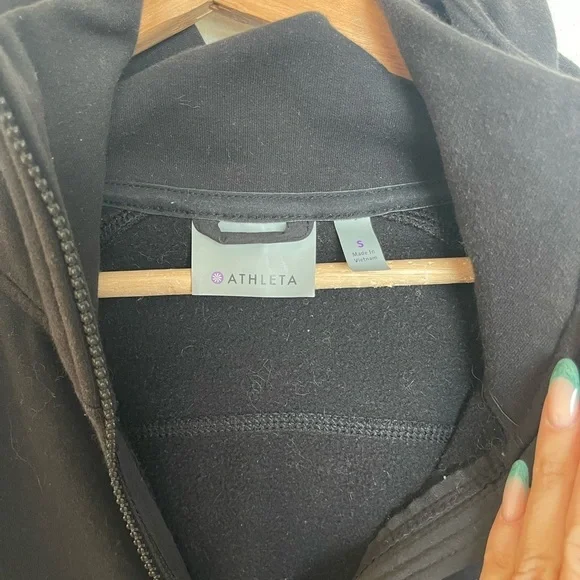 Athleta Stronger Hoodie Zip Up Sweatshirt Black - Picture 6 of 9